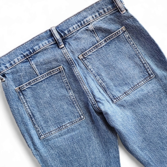 J. Crew | Factory Petite Crop Denim Utility Patch Pocket Jeans Blue Womens - Picture 7 of 11